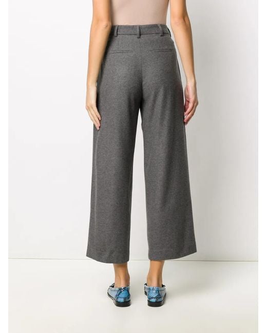 Jejia Gray High-Waisted Cropped Trousers