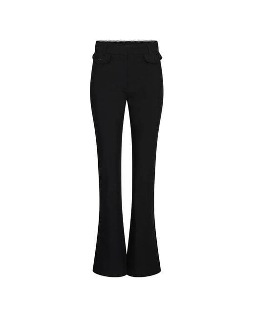 ROTATE BIRGER CHRISTENSEN Black Pantalon Évasé À Taille Haute
