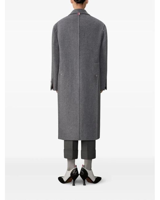 Thom Browne Gray Long-Sleeves Coat