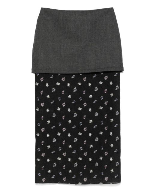 Racil Black Demi Layered Maxi Skirt