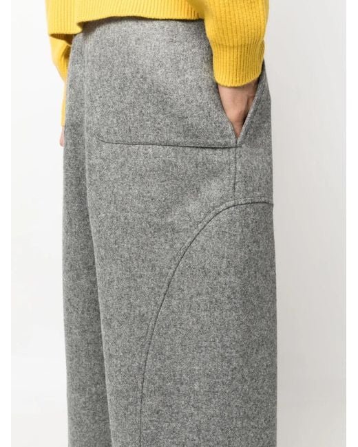 SAGE NATION Gray Cotton-Blend Wide-Leg Trousers for men