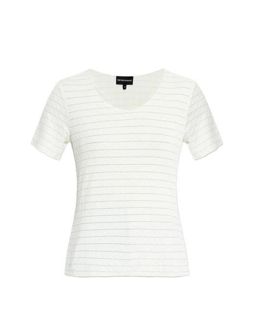 Emporio Armani White Striped T-Shirt