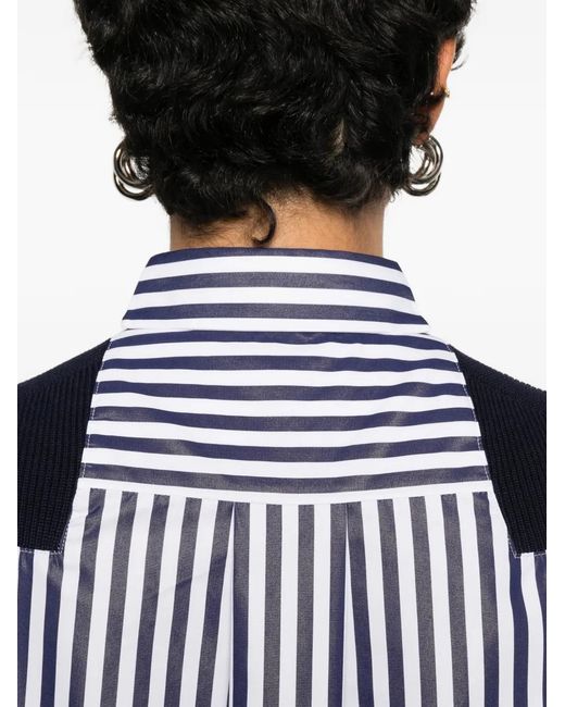 Sacai Blue Cotton Cardigan
