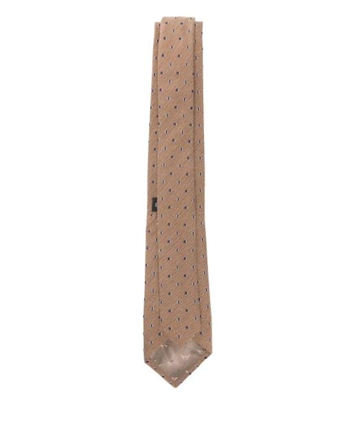 Emporio Armani White Patterned Tie for men