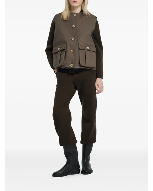 Barrie Brown Button-Fastening Sleeveless Jacket