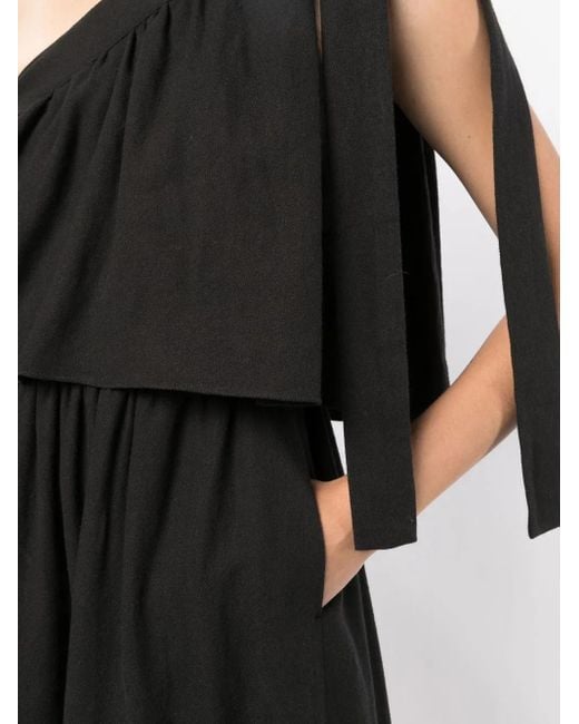 Goen.J Black One-Shoulder Maxi Dress