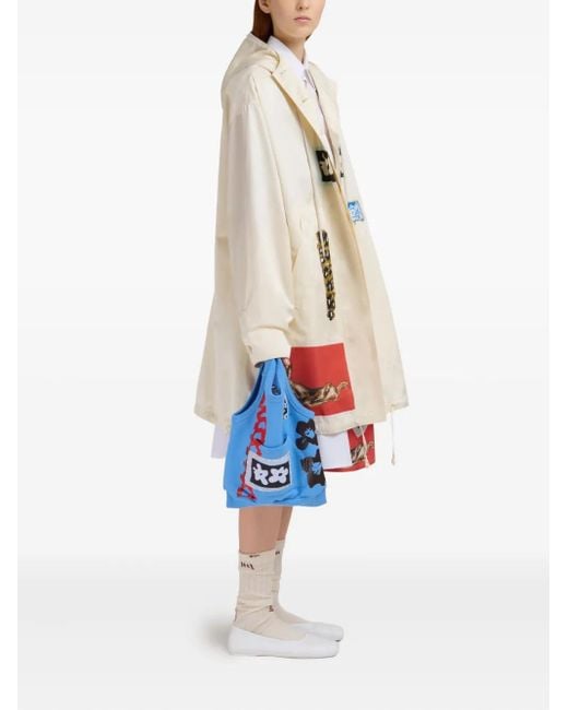 Marni Blue Graphic-Print Tote Bag
