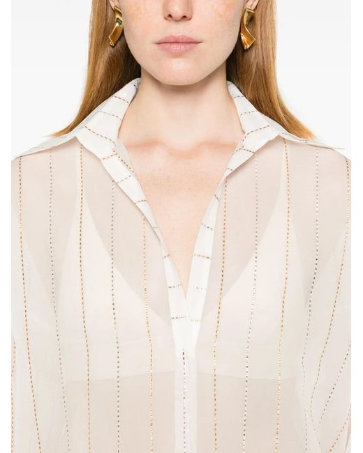 Genny White Striped Blouse