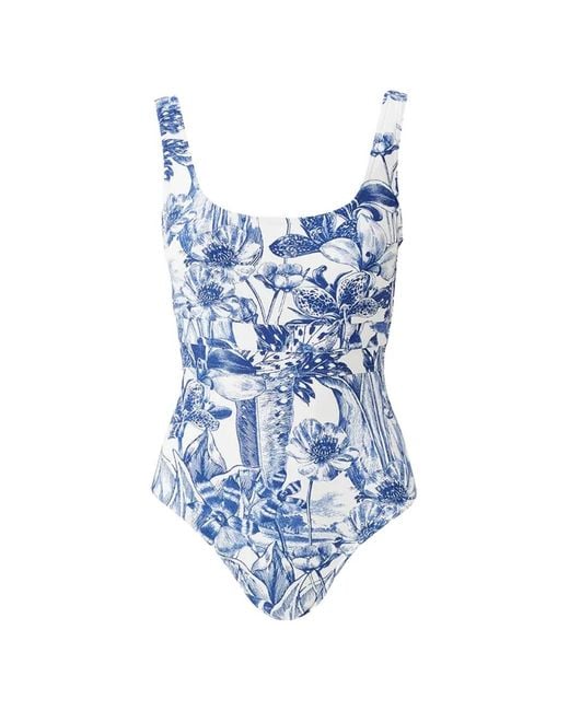 Melissa Odabash Blue Nevada Floral-Print Swimsuit