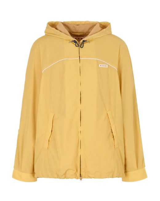 Marni Yellow Drawstring-Hooded Jacket for men