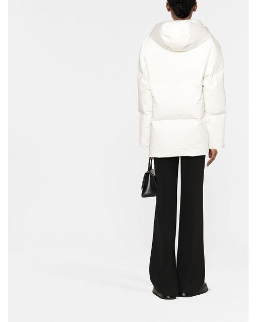 Bottega Veneta White Hooded Padded Long-sleeve Jacket