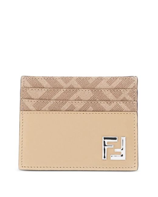 Portacarte Con Placca Logo di Fendi in Natural da Uomo