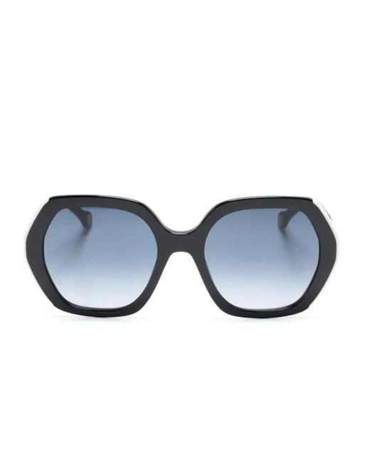 Carolina Herrera Blue Oversized-Frame Gradient Sunglasses
