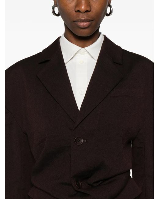 Issey Miyake Black Blazer Like Torso En Laine