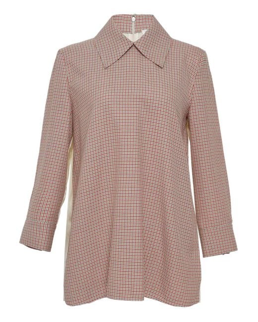 Jil Sander Brown College Checked Top