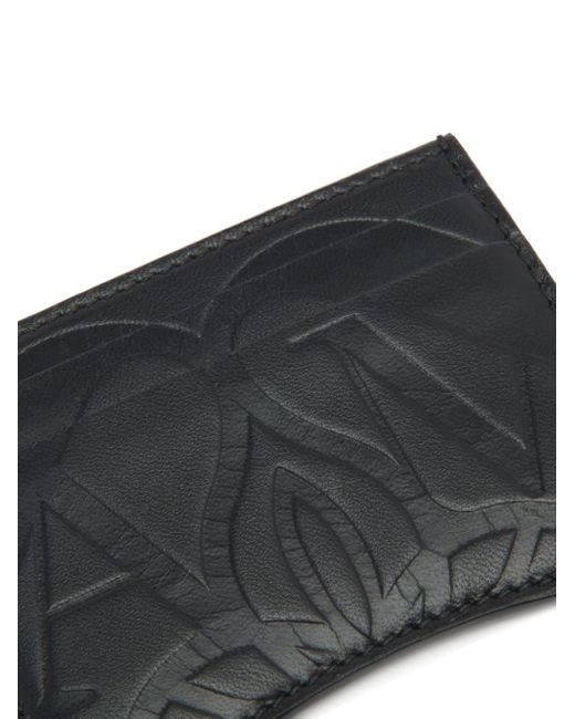 Porte-cartes à design embossé Alexander McQueen en coloris Black
