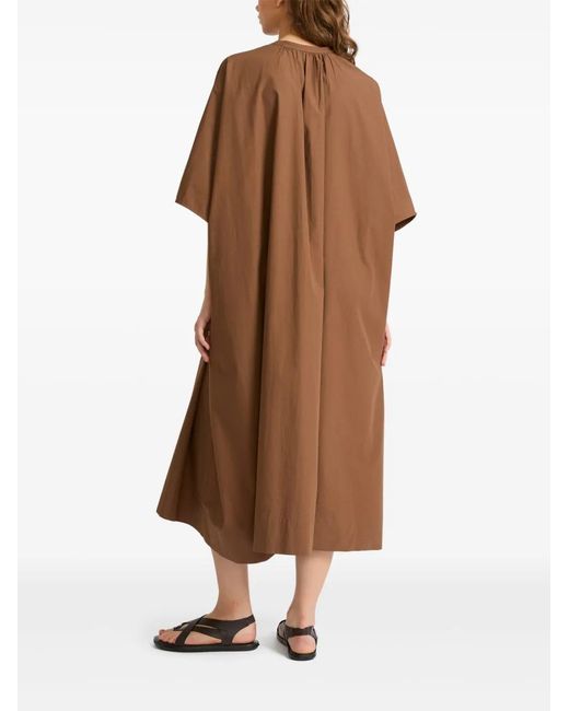 Yves Salomon Brown Poplin Kaftan Dress