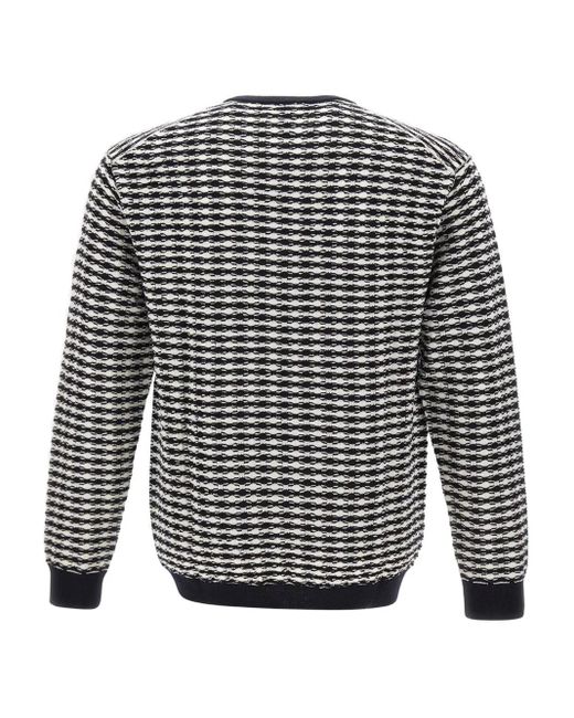 Emporio Armani Gray Patterned Wool Sweater for men