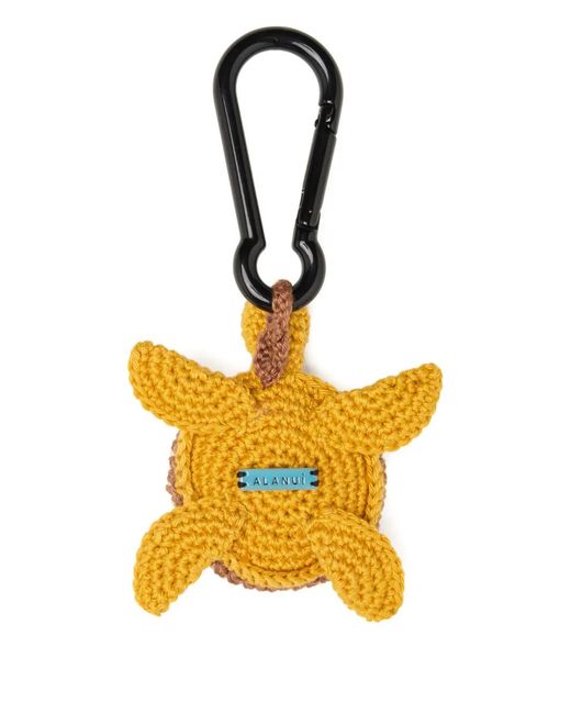 Alanui Orange Turtle Crochet Keyring