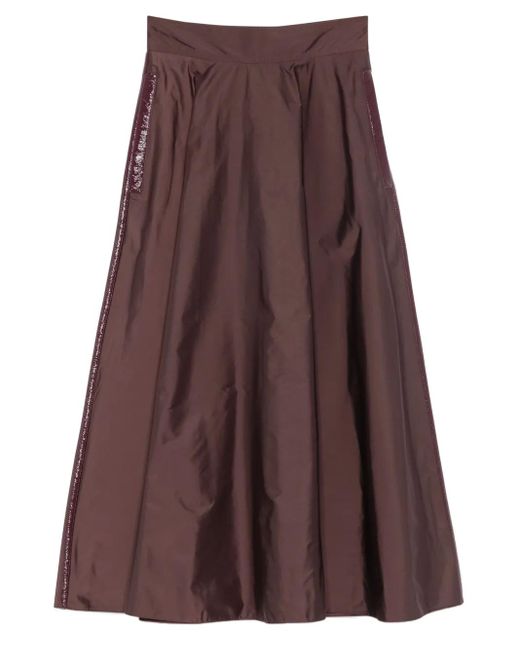 Elisabetta Franchi Verfraaide Midi-Rok Met A-Lijn in het Brown