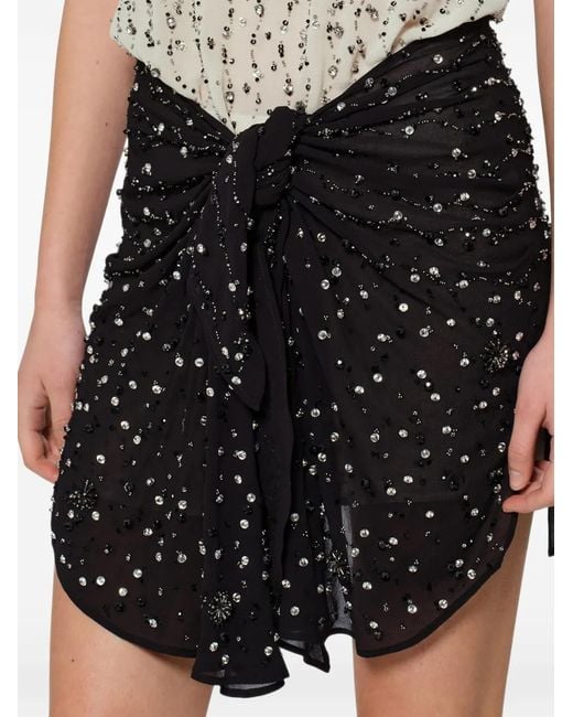 Isabel Marant White Milea Sequin-Embellished Knotted Mini Dress