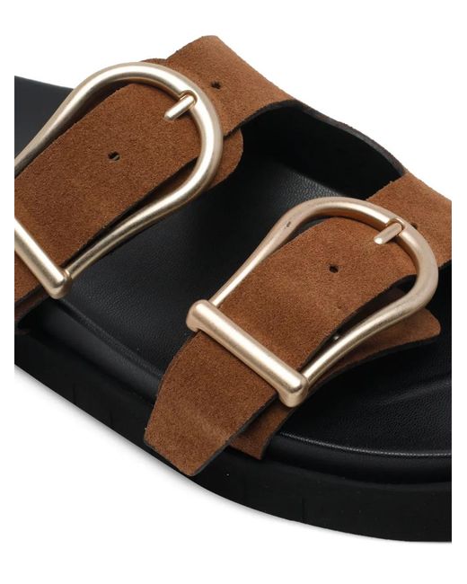 Angel Alarcon Black Buckle-Fastening Suede Sandals