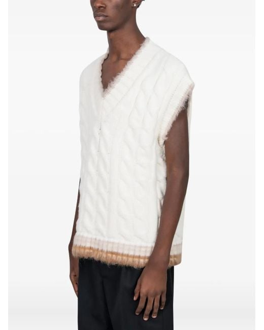 Lacoste White Wool Cable-Knit Sweater for men