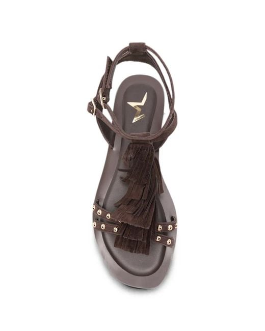 Marc Ellis White Fringed Stud-Embellished Flat Sandals