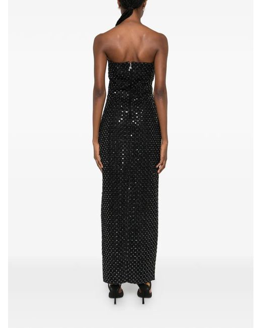 ROTATE BIRGER CHRISTENSEN Black Beaded-Embellishment Maxi Dress