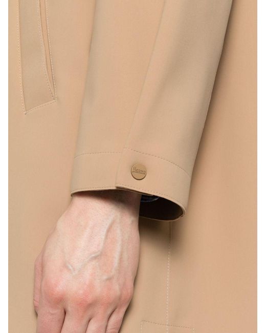Manteau mi-long à simple boutonnage Herno en coloris Natural