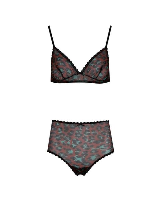 Laura Urbinati Brown Soutien-Gorge À Imprimé Léopard En Mesh