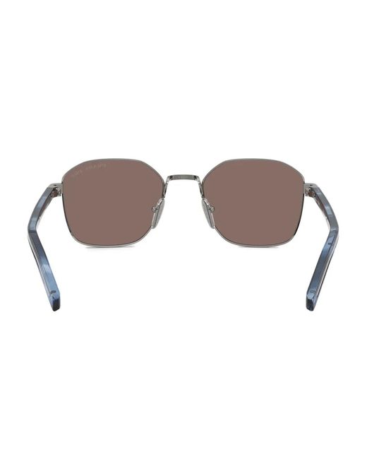 Prada Metallic Geometric-Frame Sunglasses for men