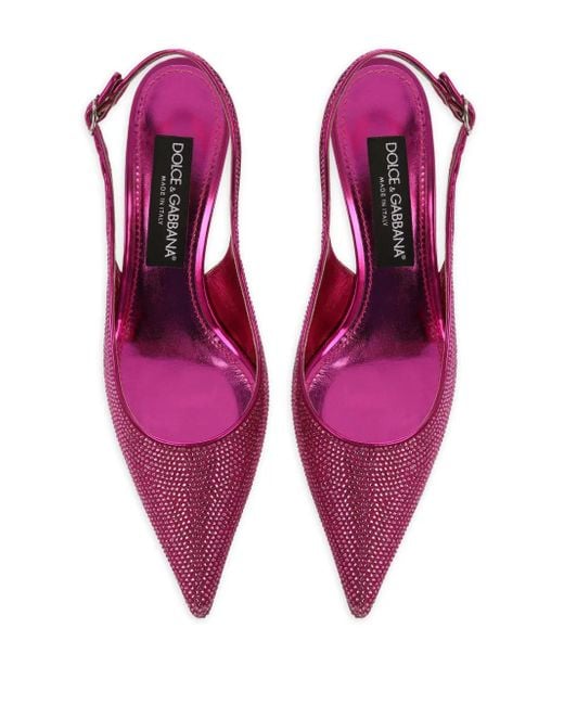 Dolce & Gabbana Pink Rhinestone Slingback Pumps 105