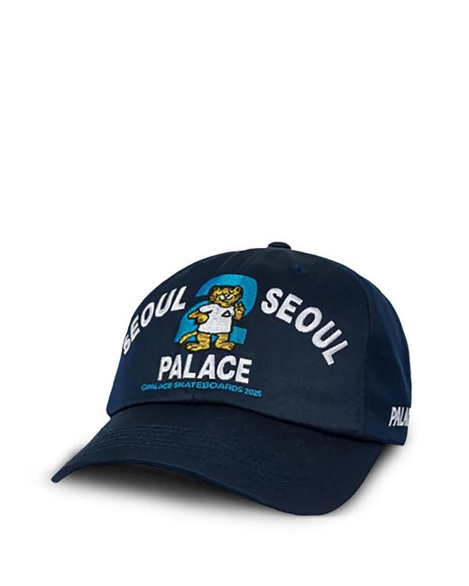 Palace Blue 2 Seoul Embroidered 6-Panel Cap for men