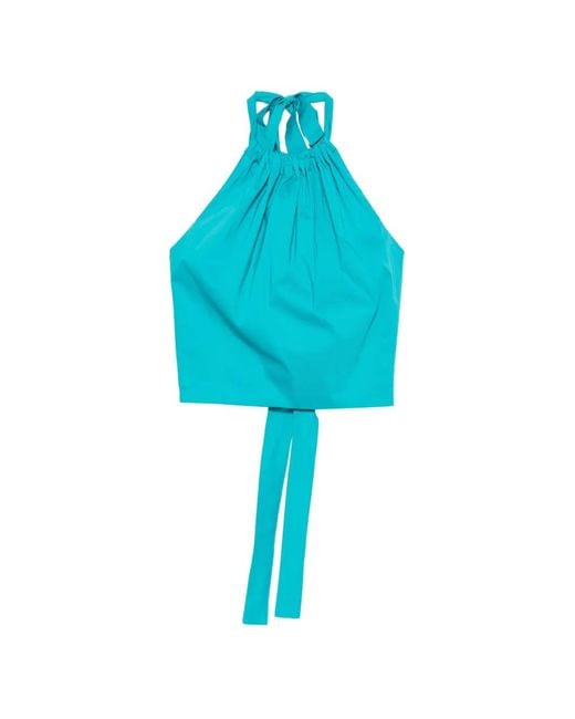 Liviana Conti Blue Halterneck Top