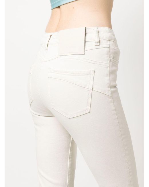 Sportmax White Cropped Slim-cut Jeans