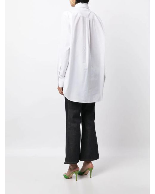 Area White Heart-Bib Tuxedo Cotton Shirt