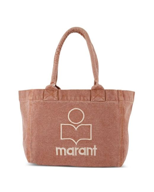 Isabel Marant White Yenky Zip Logo-Embroidered Tote Bag