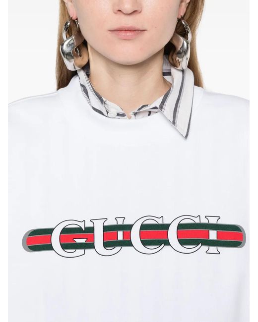 Sudadera Con Estampado Web Gucci de color White