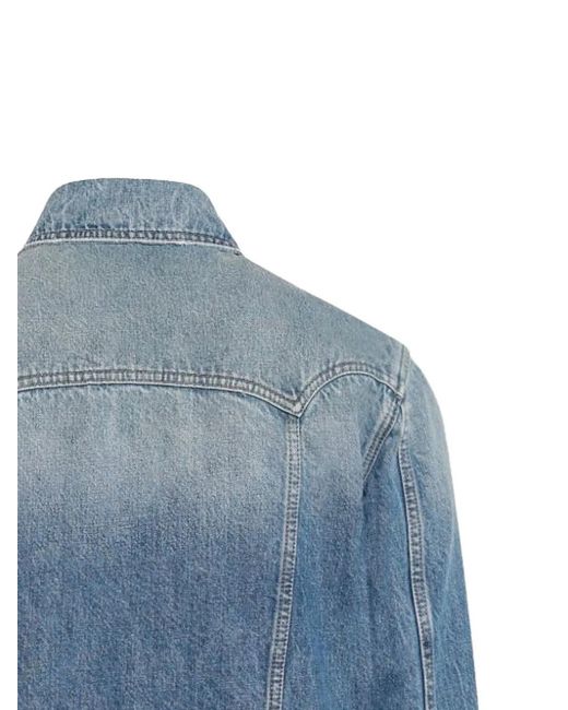 Versace Blue Faded-Effect Denim Jacket for men