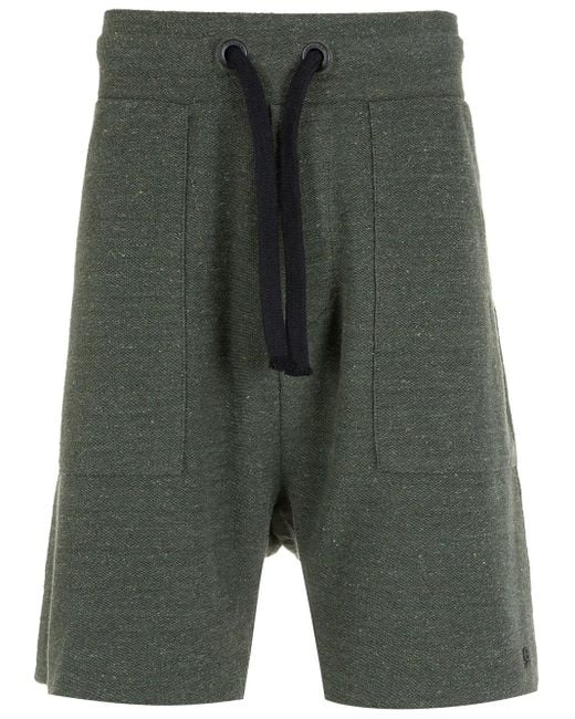 Osklen Green Drawstring-Fastening Track Shorts for men
