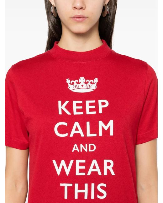 Balenciaga Red Keep Calm Midi Dress