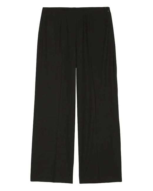Marc O' Polo Black Pressed-Creased Trousers