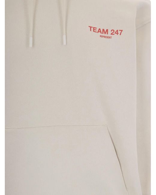 Represent White Drawstring Hoodie for men
