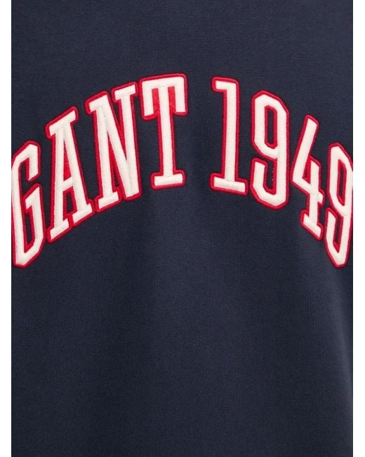 Gant Blue Logo-Embroidered Sweatshirt for men