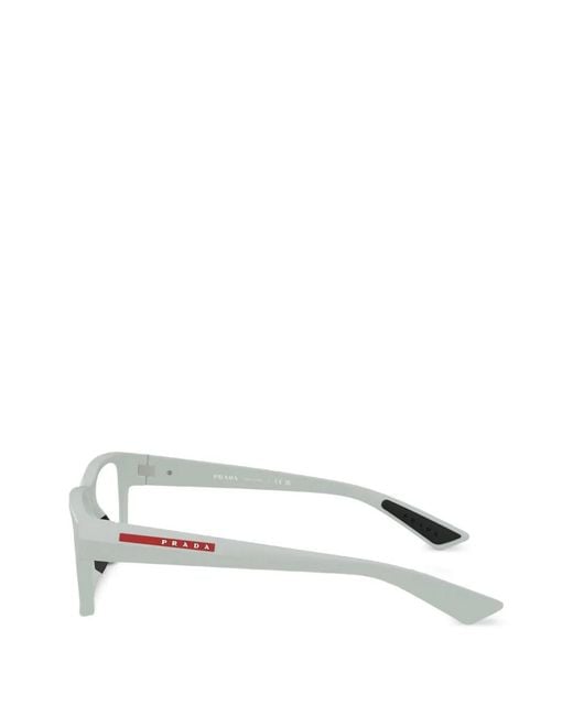 Prada Linea Rossa White Square-Frame Glasses