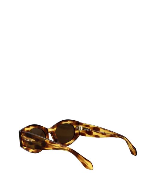 Alaïa Brown Oval-Frame Sunglasses