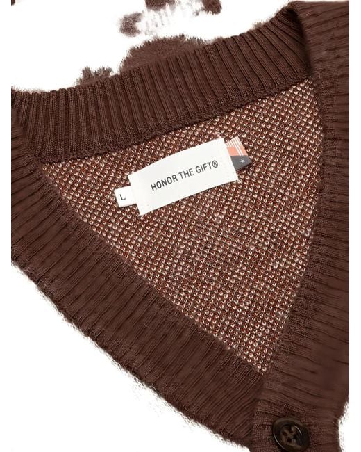 Honor The Gift Gestrickter Intarsien-Cardigan in Natural für Herren
