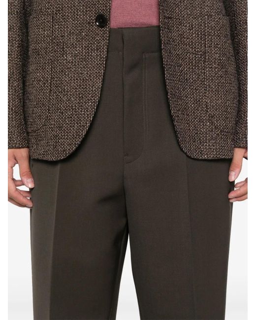 Zegna Black Wool Tapered Pants for men