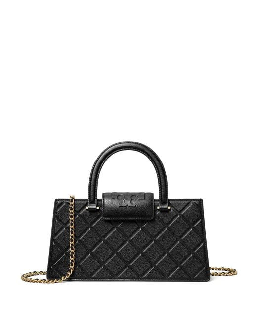Tory Burch Fleming East-West Tote Bag in Black | Lyst